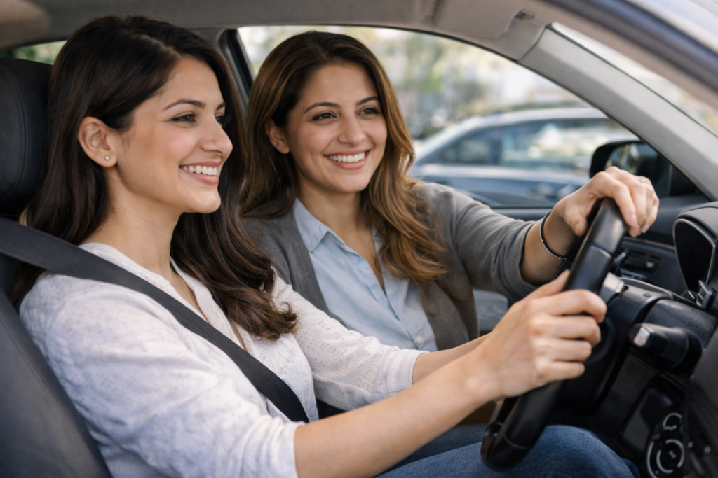 women enjoying a ride together